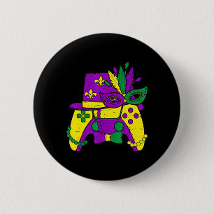 Mardi Gras Video Game Controller Jester Pet Costum Ronde Button 5,7 Cm