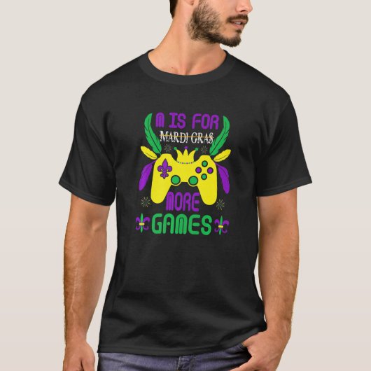 Mardi Gras Video Game Controller T-shirt (Voorkant)