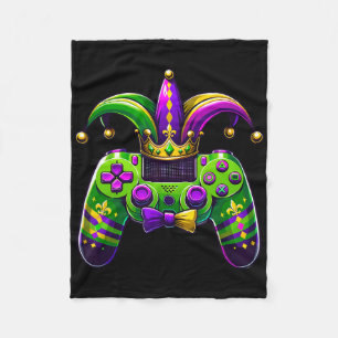 Mardi Gras-videogame-controller narrenhoed jongen  Fleece Deken