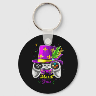 Mardi Gras-videogame-controller-narrenmasker kostu Sleutelhanger