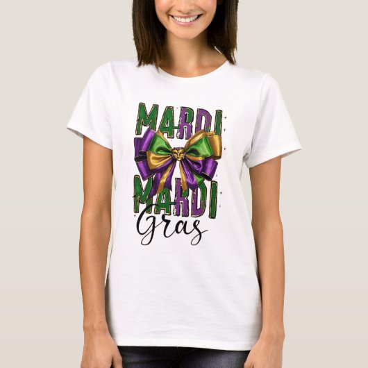 Mardi Gras Viering Bow T-shirt (Voorkant)