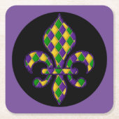 Mardi Gras Vierkante Kartonnen Onderzetter (Voorkant)