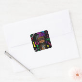 Mardi GRAS Vierkante Sticker (Envelop)