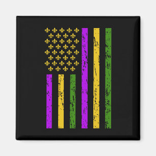 Mardi Gras viert Amerikaanse Mardi Gras vlag Magneet