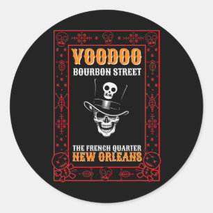 Mardi Gras Voodoo Lover Black Magic Carnival Fan V Ronde Sticker