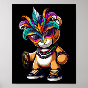 Mardi Gras voor jongens heren Hip Hop Beer New Orl Poster