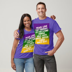 Mardi Gras Vrede, Liefde en Vet Dinsdag T-shirt