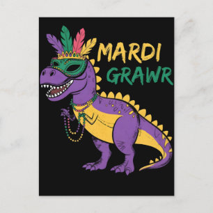 Mardi gras, vrouwen mardi gras, rivierkreeft shirt feestdagenkaart