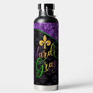 Mardi Gras Water Bottle, Mardi Gras Paars Glitter Waterfles