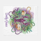 Mardi Gras Watercolor Celebration  Fleece Deken (Voorkant (Horizontaal))