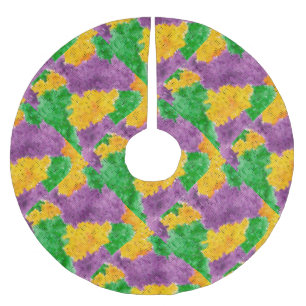 Mardi Gras Waterverf Pointillize Camouflage Kerstboom Rok