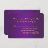 Mardi Gras Wedding RSVP Kaarten (Voorkant / Achterkant)