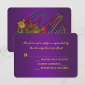 Mardi Gras Wedding RSVP Kaarten Kaartje (Voorkant / Achterkant)