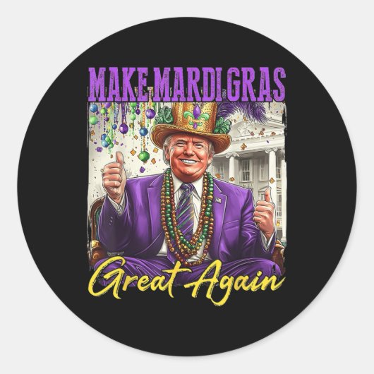 Mardi Gras weer geweldig Ronde Sticker (Voorkant)