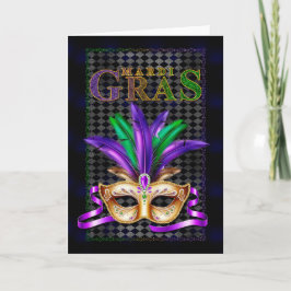 Mardi Gras Wenskaart, Mardi Gras Masker Kaart