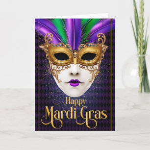Mardi Gras Wenskaart, Mardi Gras Masker Kaart
