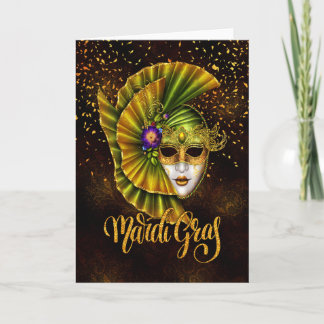 Mardi Gras Wenskaart, Mardi Gras Masker Kaart