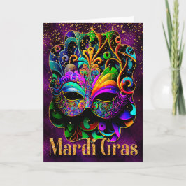 Mardi Gras Wenskaart, Mardi Gras Masker Kaart