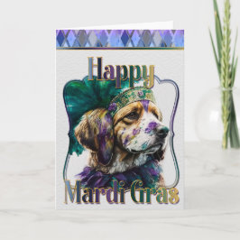 Mardi Gras Wenskaart, Mardi Gras Spaniel Kaart