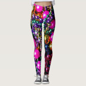Mardi Gras "werpt LEGGINGS" Leggings (Voorkant)