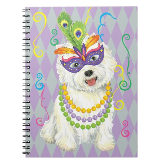 Mardi Gras Westie Notitieboek (Voorkant)