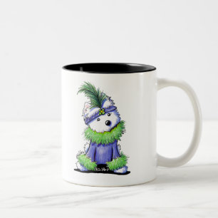 Mardi Gras Westie Tweekleurige Koffiemok