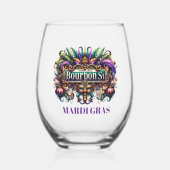 Mardi Gras Wijnglas Zonder Voet (Voorkant)