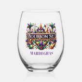 Mardi Gras Wijnglas Zonder Voet (Voorkant)