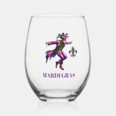 Mardi Gras Wijnglas Zonder Voet (Voorkant)