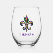 Mardi Gras Wijnglas Zonder Voet (Voorkant)