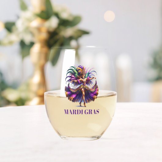 Mardi Gras Wijnglas Zonder Voet (Insitu (Huwelijk))