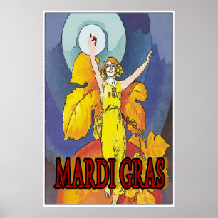 Mardi Gras Wine Maid Poster