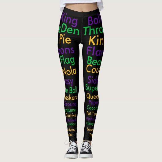 Mardi Gras Words Leggings (Voorkant)