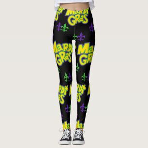 Mardi Gras Words Leggings