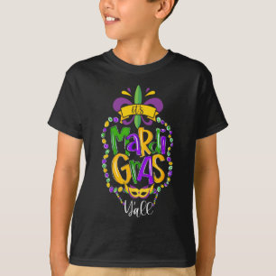 Mardi Gras Yall Funny Mardi Gras Party Mask Co T-shirt