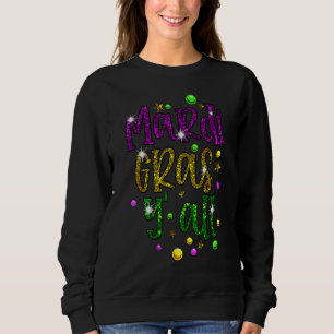 Mardi Gras Yall Funny Vinatage New Orleans Partij Trui