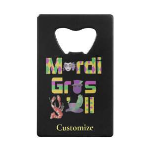 Mardi Gras Y'all Thunder_Cove Kredietkaart Flessenopener