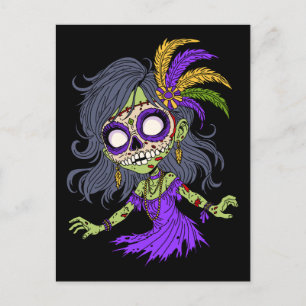 Mardi Gras Zombie Briefkaart