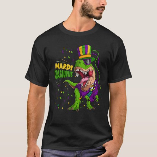 Mardi Grasaurus Mardi Gras Trex Dinosaur Mardi Gra T-shirt (Voorkant)