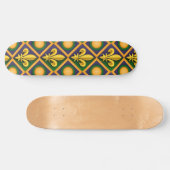Mardi grass patroon met gouden fleur-de-lis skateboard (Horizontaal)