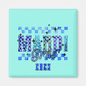 Mardi Graw Blue Magnet Magneet (Voorkant)