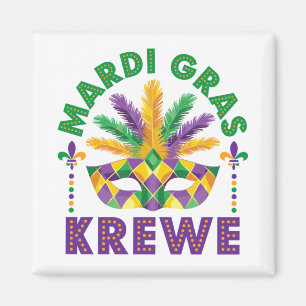 Mardi Graw Krewe Parade Party Festival Magneet