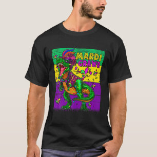 Mardi Grawr Dinosaur Mardi Gras Rex Dino Boys Todd T-shirt