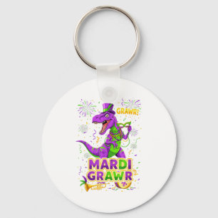 Mardi Grawr Rex Dino Gras Ontwerp Sleutelhanger