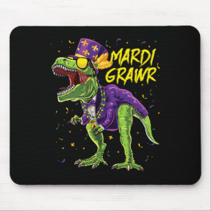 Mardi Grawr T-rex Dinosaur Dino Mardi Gras Kinder  Muismat