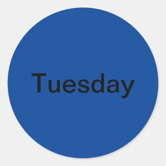 Mardi Jour de la semaine Stickers Bleus (Devant)