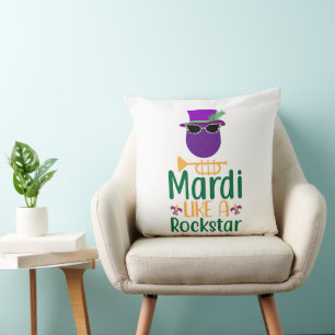 Mardi Like A Rockstar Typografie Worp Kussen