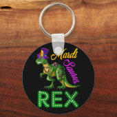 Mardi Saurus Grawr T-Rex Mardi Gras Bead Costume Sleutelhanger (Voorkant)