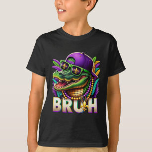 Mardigator Alligator Bruh Mardi Gras Kostuum Tiene T-shirt