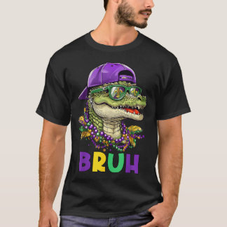 Mardigator Alligator Bruh Mardi Gras Kostuum Tiene T-shirt